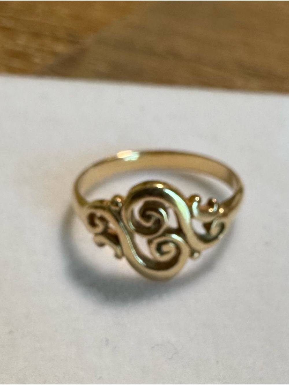 Retired James Avery 14K Gold Spanish Swirl Ring Size 5.75